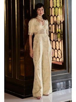 Paulmi & Harsh - Ivory Allegra Embroidered Jumpsuit