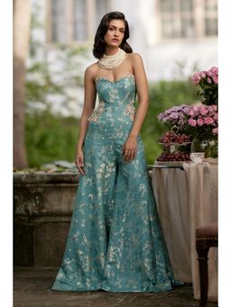 Paulmi & Harsh - Blue Pearl Embroidered Jumpsuit