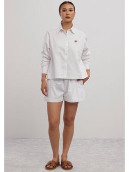 Pallavi Swadi - White Swarovski Heart Shorts Co-Ord Set