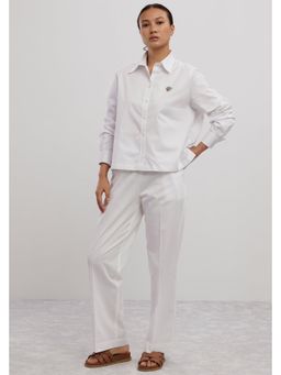 Pallavi Swadi - White Swarovski Heart Co-Ord Set