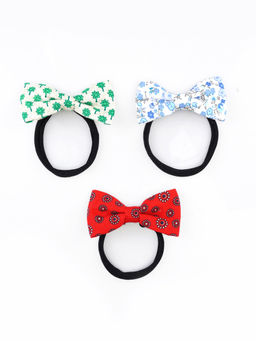 Choko - Floral Print Cotton Bow Headband Set for Babies & Girls – Vibrant, Comfortable, Set of 3