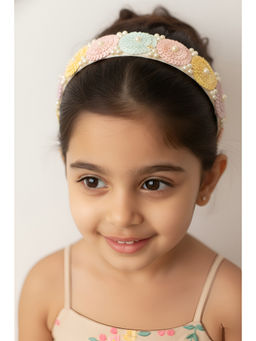 Choko - Kids Satin Hand Beaded Hairband - Sequin and Pearl - Multi-Color