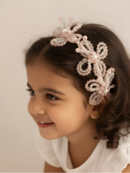 Choko - Handmade Butterfly Beaded Hairband for Girls - Light Pink