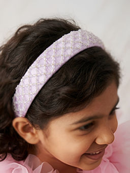 Choko - Beaded Crystal Hairband for Girls – Lavender Festive & Wedding Wear