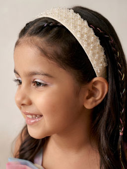 Choko - Beaded Crystal Hairband for Girls – Pink Festive & Wedding Wear