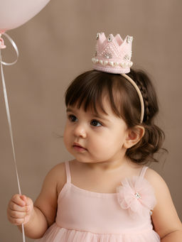 Choko - Royal Pearl Enchanted Birthday Crown Rubber Band - Pink