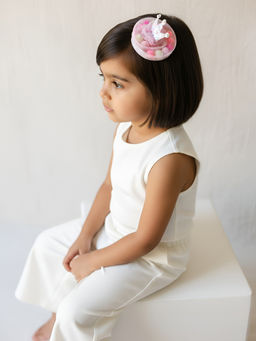 Choko - Pastel Crown Pom-Pom Birthday Hair Clip for Baby Girls
