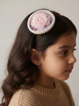 Choko - Sweet Blush Pearl Rose Birthday Hair Clip for Baby Girls