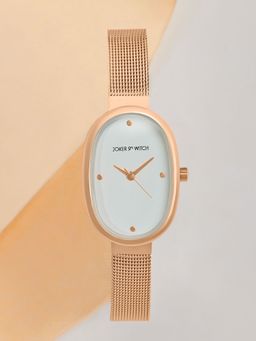 Joker and Witch - Joker & Witch Enola Rosegold Watch with White Dial and A Mesh Strap-AMWW1003 (M)