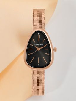 Joker and Witch - Joker & Witch Maris Rosegold Watch with Black Dial and Mesh Strap-AMWW1009 (M)