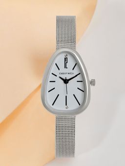 Joker and Witch - Joker & Witch Maris Silver Watch with White Dial and Mesh Strap-AMWW1011 (M)