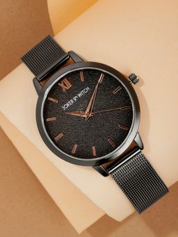 Joker and Witch - Joker & Witch Kathy Black Watch with A Glitter Dial and Mesh Strap-AMWW1022 (M)