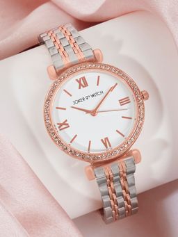 Joker and Witch - Joker & Witch Opaline Prestige Watch with A Dual Tone Metallic Strap and A White Dial-AMWW921 (M)