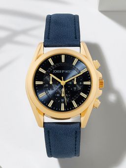 Joker and Witch - Joker & Witch Soleil Luxe Royal Blue Watch with Gold Accents and A PU Strap-AMWW930 (M)