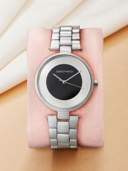 Joker and Witch - Joker & Witch Liora Silver Watch with Silver & Black Dial and Metallic Strap-AMWW969 (M)