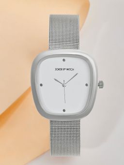 Joker and Witch - Joker & Witch Verity Luxe White Dial Silver Mesh Strap Watch -AMWW985 (M)
