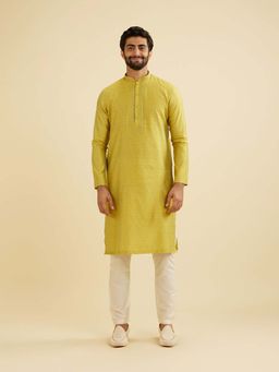 Manyavar - Green Blended Viscose Embroidery Work Kurta & Churidar (Set of 2)