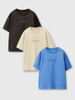 Napchief - Boys Multi-Color Chief Essentials Typography T-shirts (Pack of 3)