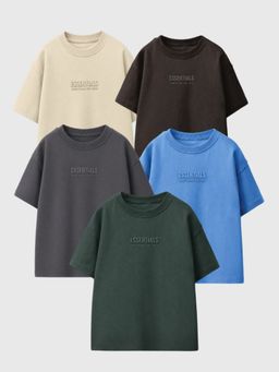 Napchief - Boys Multi-Color Chief Essentials Typography T-shirts (Pack of 5)