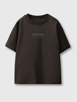 Napchief - Boys Cocoa Brown Staple Typography Classic T-shirt