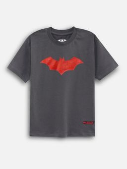 Napchief - Boys Charcoal Batman Logo Printed T-shirt