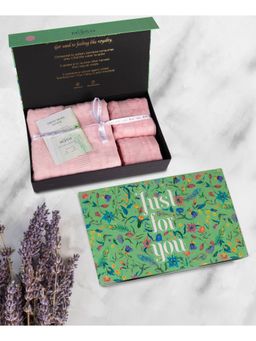 Mush - 3 Piece Luxurious Bamboo Towels Set For Men And Women (Gift Box : Pink) (L)