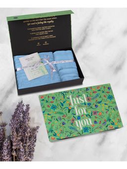 Mush - 3 Piece Luxurious Bamboo Towels Set For Men And Women (Gift Box : Sky Blue) (L)