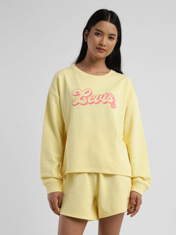 Levi's - Womens Yellow Graphic Print Round Neck Sweatshirt