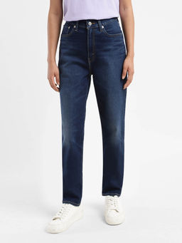 Levi's - Womens Navy Blue High Rise Mom Loose Tapered Fit Jeans