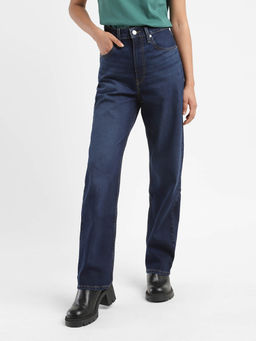 Levi's - Womens Indigo High Rise Ribcage Straight Fit Jeans