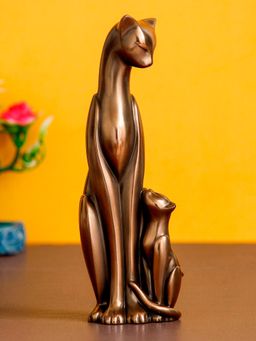eCraftIndia - Cat Family Cold Cast Bronze Resin Decorative Showpiece