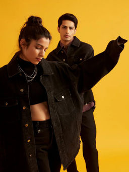 The Clothing Factory - Black Oversized Unisex Denim Jacket