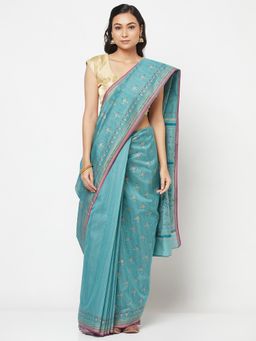Fabindia - Cotton Silk Printed Saree Without Blouse