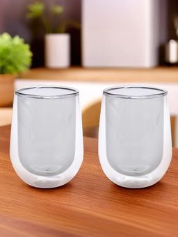 The Better Home - Colored Double Walled Cup 190ML Grey Pack of 2