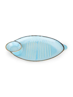 The Better Home - Ceramic Oval Leaf Dip Plate