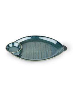 The Better Home - Ceramic Oval Leaf Dip Plate