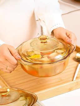 The Better Home - Borosilicate Casserole with Lid (Amber) San011-Amb