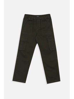 Allen Solly - Boys Olive Regular Fit Solid Trousers