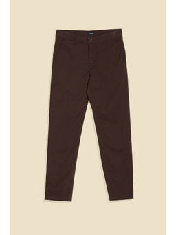 Allen Solly - Boys Brown Slim Fit Solid Trousers