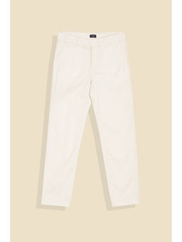 Allen Solly - Boys White Slim Fit Solid Trousers