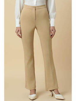 Allen Solly - Women Beige Regular Fit Solid Formal Trousers