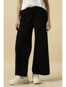 Allen Solly - Women Black Regular Fit Solid Casual Trousers