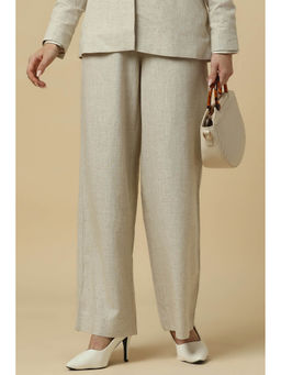 Allen Solly - Women Beige Regular Fit Textured Formal Trousers