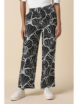 Allen Solly - Women Black Regular Fit Print Casual Trousers