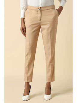 Allen Solly - Women Beige Regular Fit Solid Formal Trousers