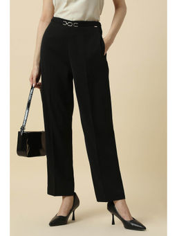 Allen Solly - Women Black Regular Fit Solid Formal Trousers