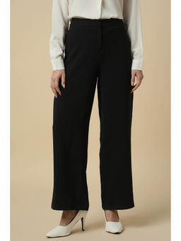 Allen Solly - Women Black Regular Fit Solid Formal Trousers