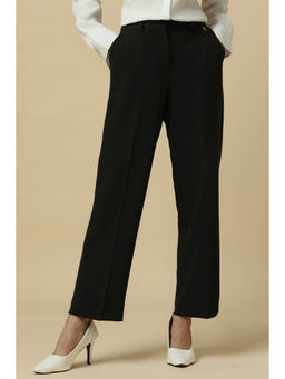 Allen Solly - Women Black Regular Fit Solid Formal Trousers