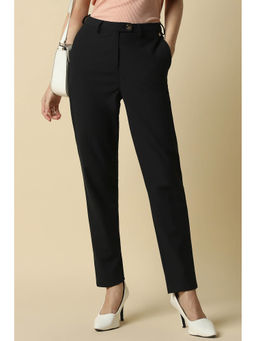 Allen Solly - Women Black Regular Fit Solid Formal Trousers