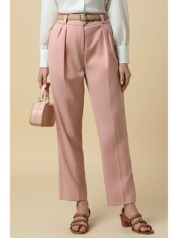 Allen Solly - Women Pink Regular Fit Solid Formal Trousers